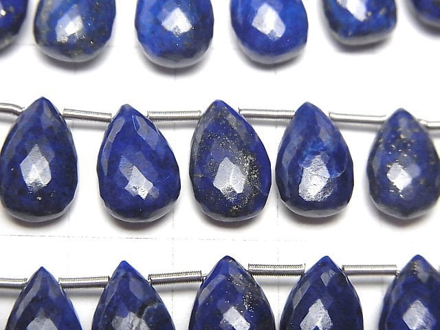 [Video] High Quality Lapislazuli AAA- Pear shape Faceted Briolette 12x8mm half or 1strand (8pcs)