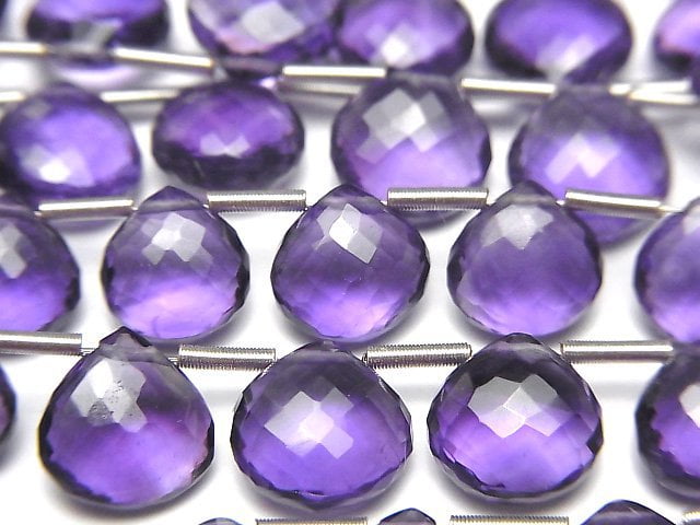 Amethyst, Chestnut Shape, Faceted Briolette Gemstone Beads