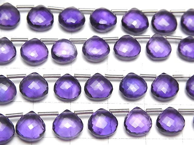 [Video] High Quality Amethyst AAA Chestnut Faceted Briolette 8x8mm 1strand (8pcs)