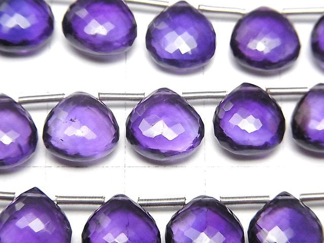 [Video] High Quality Amethyst AAA Chestnut Faceted Briolette 10x10mm half or 1strand (8pcs)