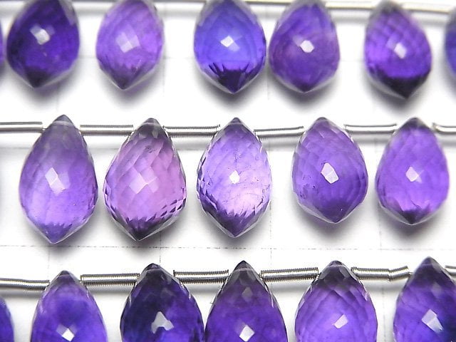 [Video] High Quality Amethyst AAA Marquise Rice Faceted Briolette 12x7mm half or 1strand (8pcs)