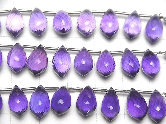 [Video] High Quality Amethyst AAA Marquise Rice Faceted Briolette 12x7mm half or 1strand (8pcs)