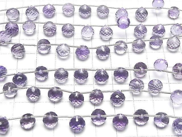 [Video] High Quality Amethyst AAA Onion Faceted Briolette 1 strand (8 pcs)