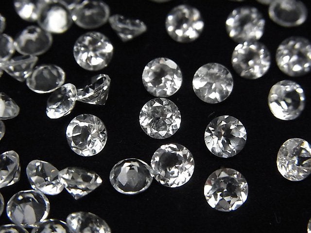 [Video]High Quality White Topaz AAA Loose stone Round Faceted 5x5mm 5pcs