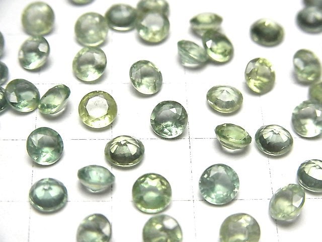 [Video] High Quality Green Kyanite AAA Loose stone Round Faceted 5x5mm 4pcs