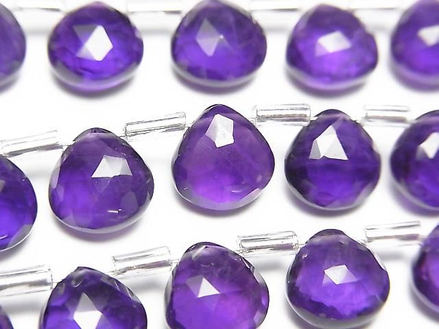 Améthyste Haute Qualité AAA Châtaigne Briolette Facettée, demi ou 1 fil de perles (env. 7 pouces/18 cm)