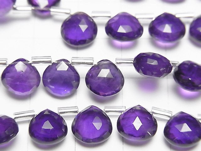 [Video] High Quality Amethyst AAA Chestnut Faceted Briolette half or 1strand beads (aprx.7inch / 18cm)