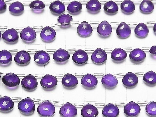Améthyste Haute Qualité AAA Châtaigne Briolette Facettée, demi ou 1 fil de perles (env. 7 pouces/18 cm)