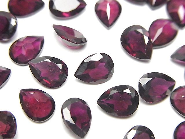 [Video]High Quality Rhodolite Garnet AAA Loose stone Pear shape Faceted 8x6mm 2pcs