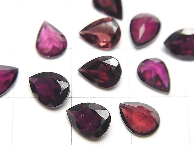 [Video]High Quality Rhodolite Garnet AAA Loose stone Pear shape Faceted 8x6mm 2pcs