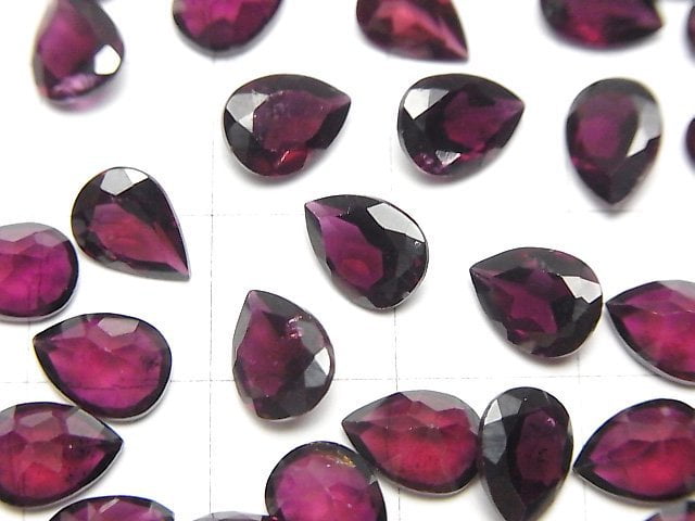 [Video]High Quality Rhodolite Garnet AAA Loose stone Pear shape Faceted 8x6mm 2pcs