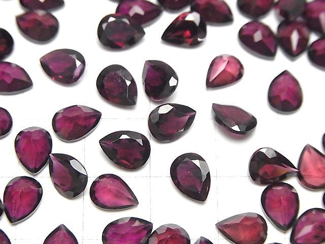 [Video]High Quality Rhodolite Garnet AAA Loose stone Pear shape Faceted 8x6mm 2pcs