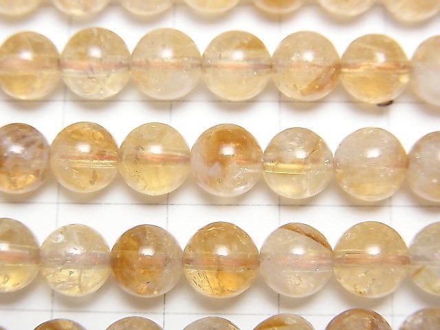 [Video] Bi-color Citrine AA+ Round 6mm 1strand beads (aprx.15inch / 37cm)