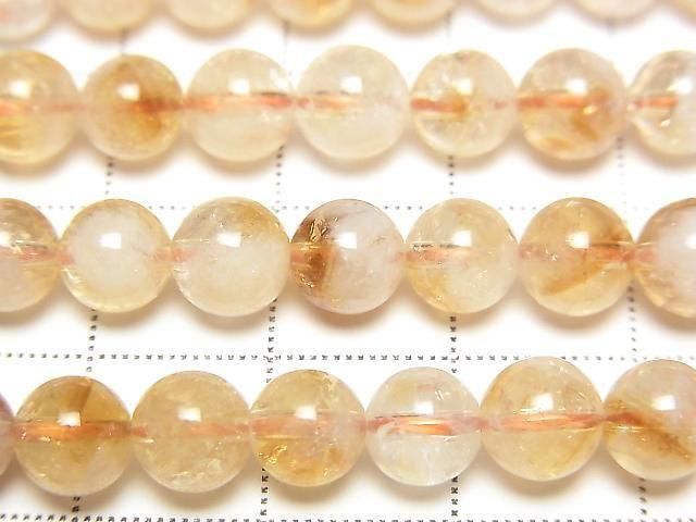 [Video] Bi-color Citrine AA Round 6mm 1-strand beads (approx. 15 inches/37 cm)