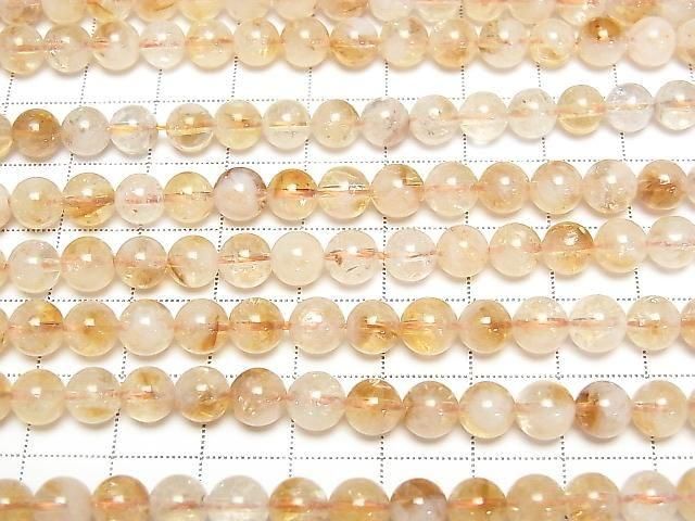[Video] Bi-color Citrine AA Round 6mm 1-strand beads (approx. 15 inches/37 cm)