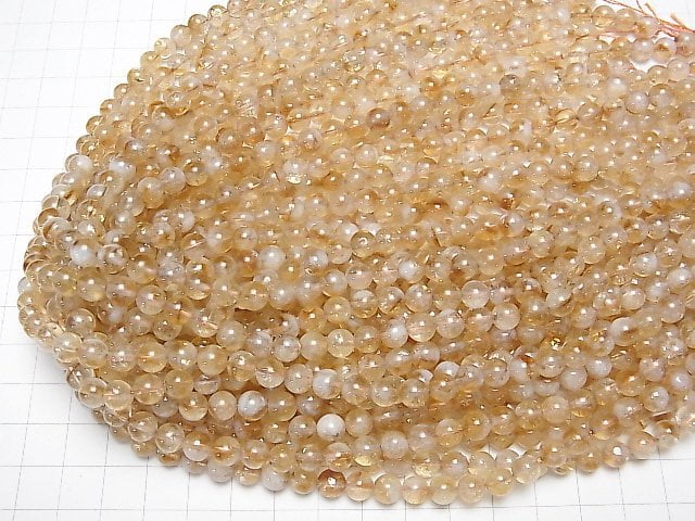 [Video] Bi-color Citrine AA+ Round 6mm 1strand beads (aprx.15inch / 37cm)