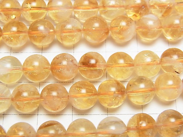 [Video] Bi-color Citrine AA+ Round 8mm half or 1strand beads (aprx.15inch / 36cm)