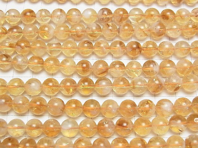 [Video] Bi-color Citrine AA+ Round 8mm half or 1strand beads (aprx.15inch / 36cm)