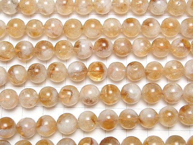 [Video] Bi-color Citrine AA+ Round 10mm half or 1strand beads (aprx.15inch / 37cm)