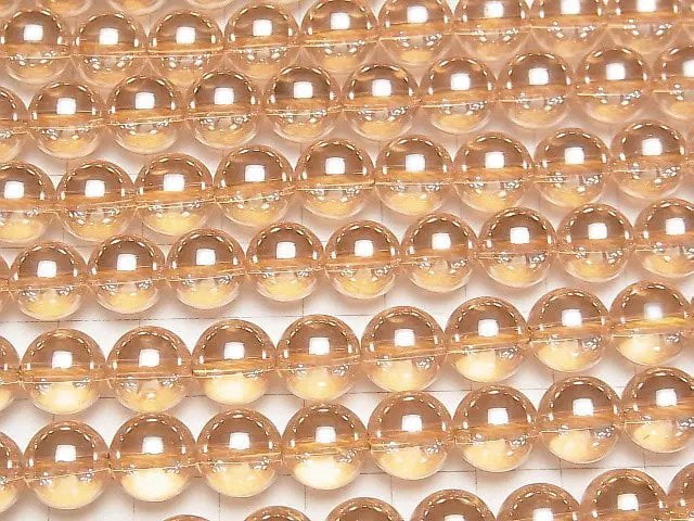 [Video]Champagne Aura Crystal Quartz AAA Round 10mm half or 1strand beads (aprx.15inch/36cm)