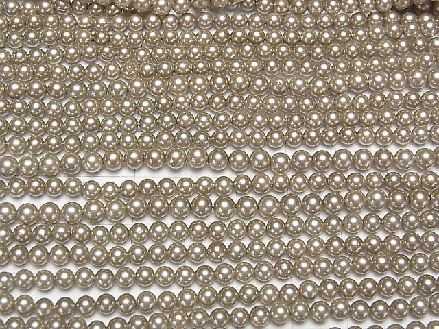 [Video]Shell Pearl Gold Round 4mm 1strand beads (aprx.15inch/38cm)