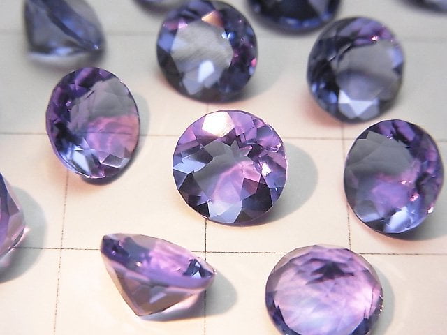 [Video] High Quality Color Change Fluorite AAA Loose stone Round Faceted 8x8x5.5mm 1pc