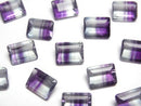 [Video]High Quality Bi-color Fluorite AAA Loose stone Rectangle Faceted 9x7mm 1pc