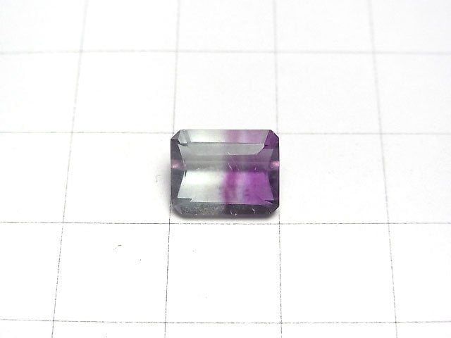 [Video]High Quality Bi-color Fluorite AAA Loose stone Rectangle Faceted 10x8mm 1pc