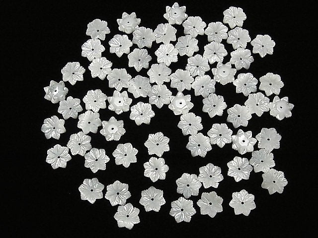 [Video] Mother of Pearl MOP White Flower 10mm Center Hole 4pcs