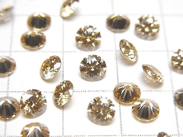 [Video] Moissanite AAA Loose stone Round Faceted 5x5mm [Champagne] 1pc