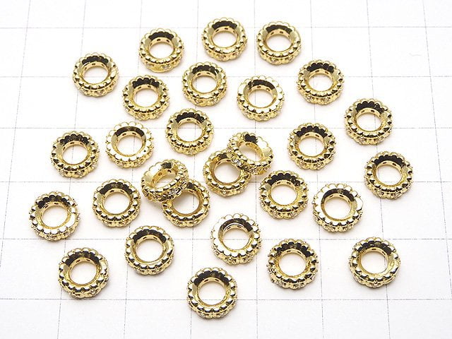 [Video] Metal parts Roundel 8x8x3mm Gold color (with CZ) 2pcs