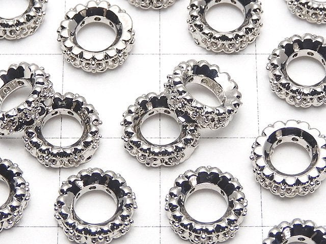 [Video] Metal parts Roundel 8x8x3mm Silver color (with CZ) 2pcs