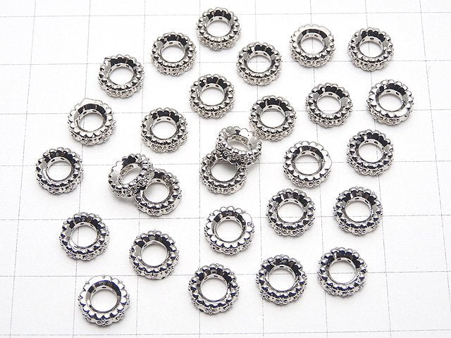 [Video] Metal parts Roundel 8x8x3mm Silver color (with CZ) 2pcs