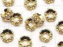 [Video] Metal parts Rondelle 6x6x2.5mm Gold color (with CZ) 2pcs