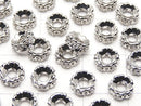 [Video] Metal parts Rondelle 6x6x2.5mm Silver color (with CZ) 2pcs