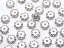 [Video] Metal parts Rondelle 4.5x4.5x1.5mm Silver color (with CZ) 5pcs