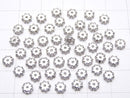 [Video] Metal parts Rondelle 4.5x4.5x1.5mm Silver color (with CZ) 5pcs
