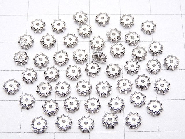 [Video] Metal parts Roundel 4.5x4.5x1.5mm Silver color (with CZ) 5pcs