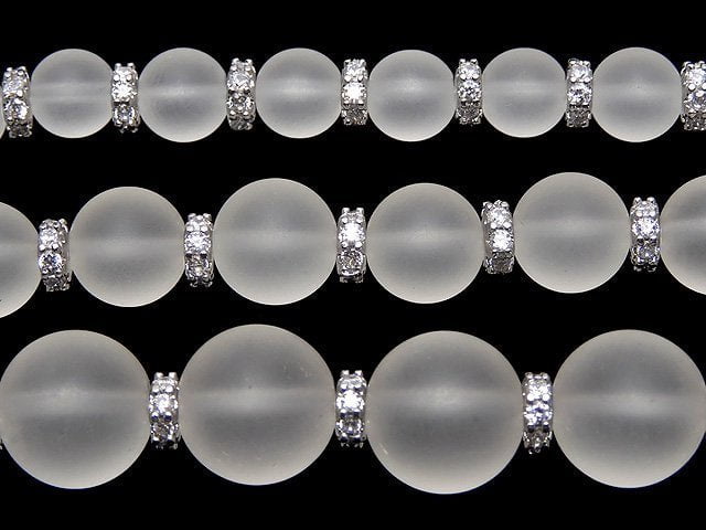 [Video] Metal parts Rondelle 4.5x4.5x1.5mm Silver color (with CZ) 5pcs