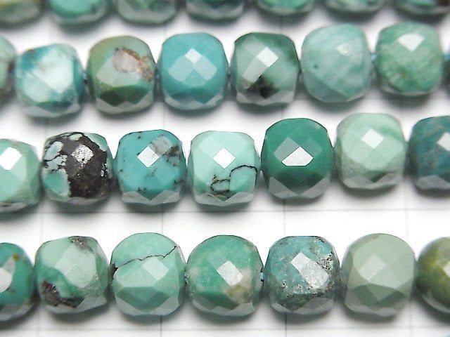 [Video] High Quality! Turquoise AA++ Cube Shape 6x6x6mm half or 1strand beads (aprx.15inch / 36cm)