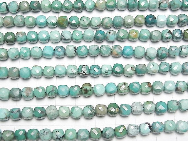 [Video] High Quality! Turquoise AA++ Cube Shape 6x6x6mm half or 1strand beads (aprx.15inch / 36cm)