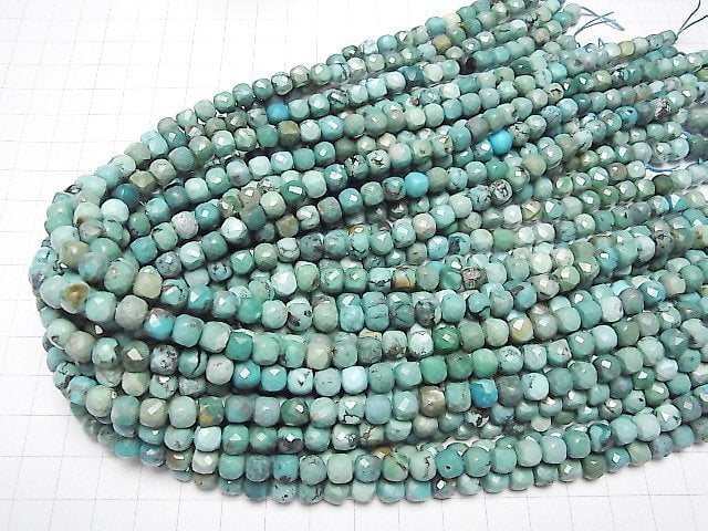 [Video] High Quality! Turquoise AA++ Cube Shape 6x6x6mm half or 1strand beads (aprx.15inch / 36cm)