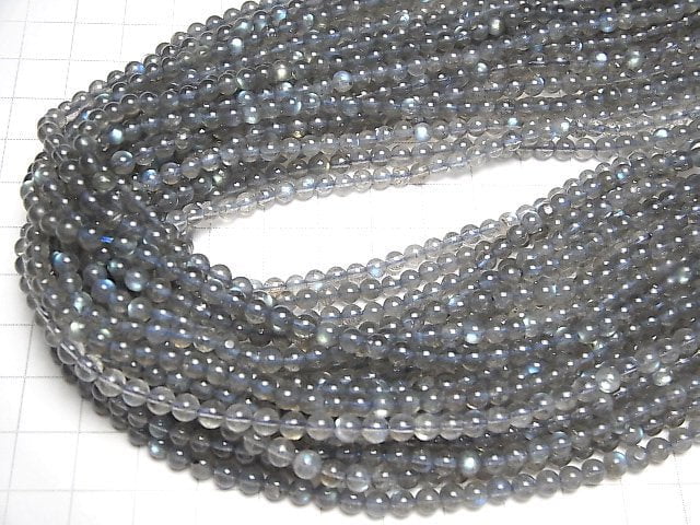 [Video] High Quality Labradorite AAA  Round 4mm 1strand beads (aprx.15inch/38cm)