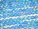 High Quality! Aqua Blue Luna Flash Star Faceted Round 8mm 1strand beads (aprx.15inch / 36cm)