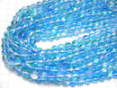 High Quality! Aqua Blue Luna Flash Star Faceted Round 8mm 1strand beads (aprx.15inch / 36cm)
