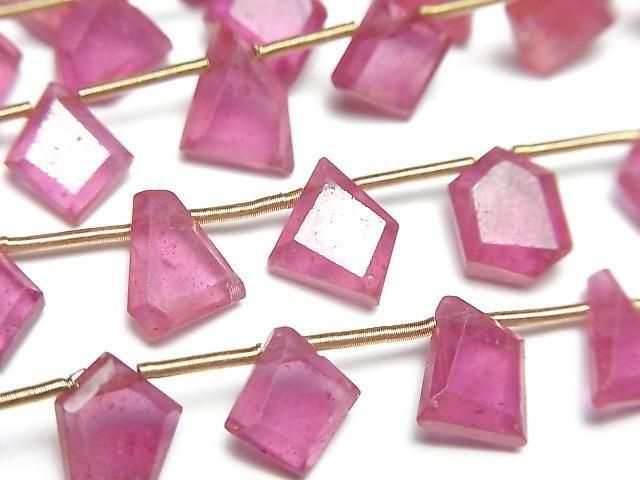 [Video]High Quality Ruby AAA- Rough Slice Faceted half or 1strand beads (aprx.6inch/16cm)