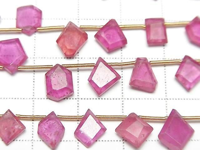 [Video]High Quality Ruby AAA- Rough Slice Faceted half or 1strand beads (aprx.6inch/16cm)