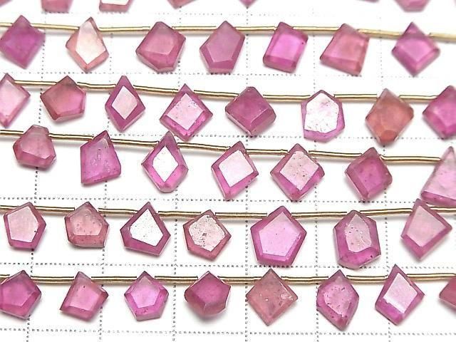[Video]High Quality Ruby AAA- Rough Slice Faceted half or 1strand beads (aprx.6inch/16cm)