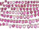 [Video]High Quality Ruby AAA- Rough Slice Faceted half or 1strand beads (aprx.6inch/14cm)