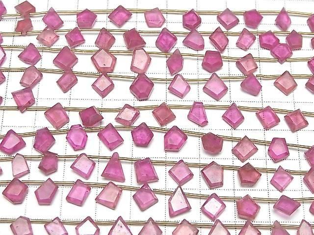 [Video]High Quality Ruby AAA- Rough Slice Faceted half or 1strand beads (aprx.6inch/16cm)